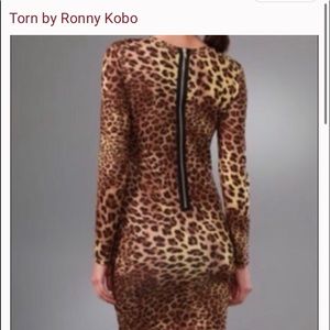 Torn by Ronny Kobo, Soft Animal Print Dress,Zipper